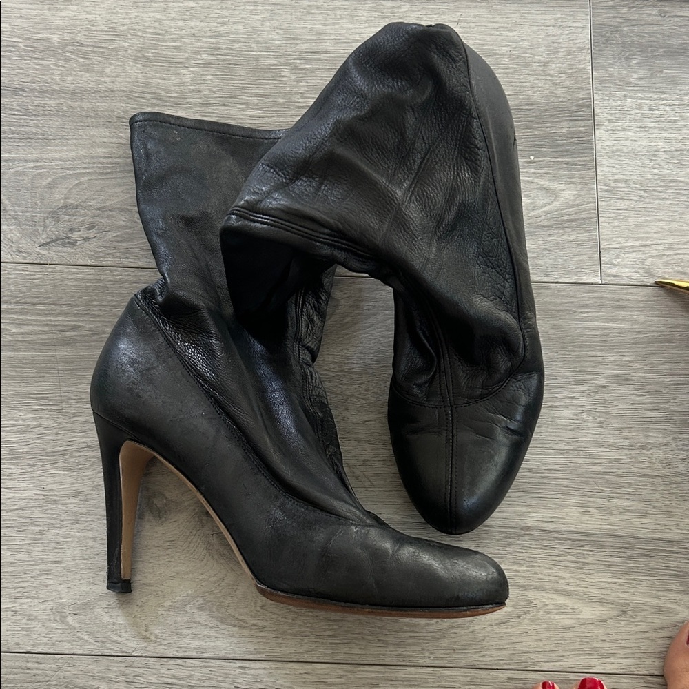 Valentino Garavani Black Heeled Boots Sz 9 1/2